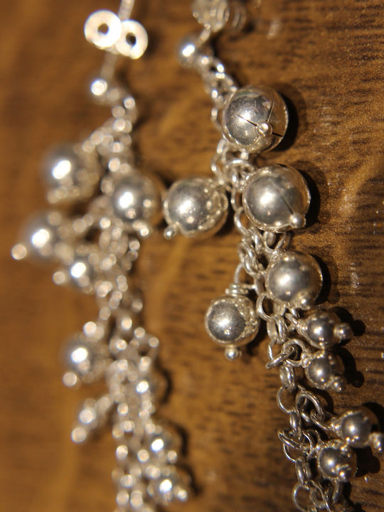925 Silver Long Hanging Ball Earrings 3 Impressive