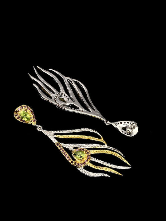 Beautiful Natural Rhodolite Peridot Earrings