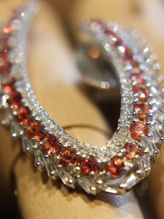 925 Sapphire Earrings Songea Padparadscha 2