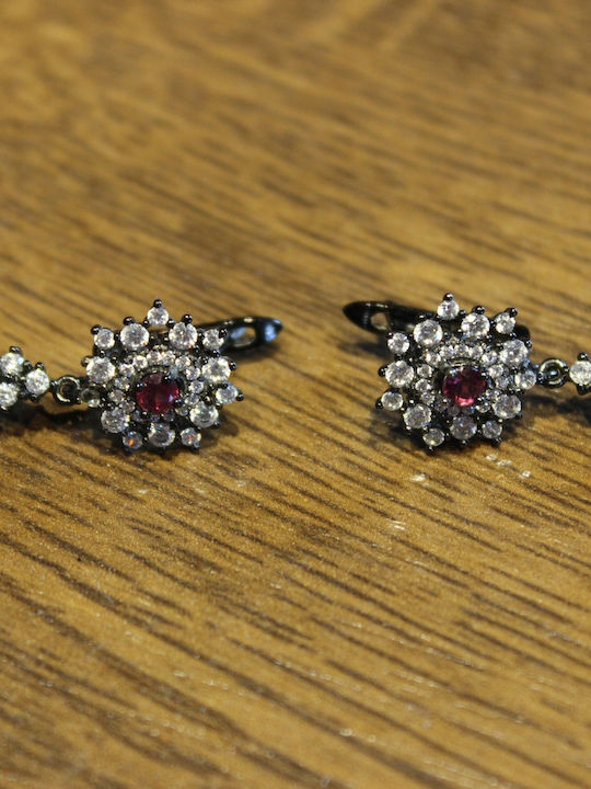 925 Silver Earrings Sapphires Zirconia 2