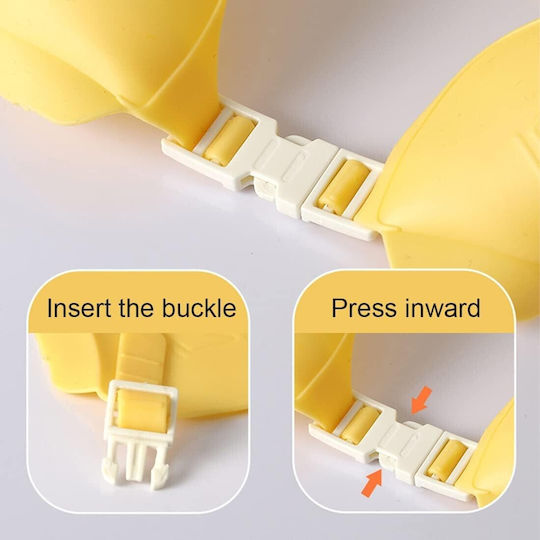 Vizier Protector Pentru Baie Copii Fippy Coroană Model Mărime Reglabilă Durabil Ușor De Curățat Rezistent La Șampon Ochi Urechi Tpe+pp 24x22 Cm Galben