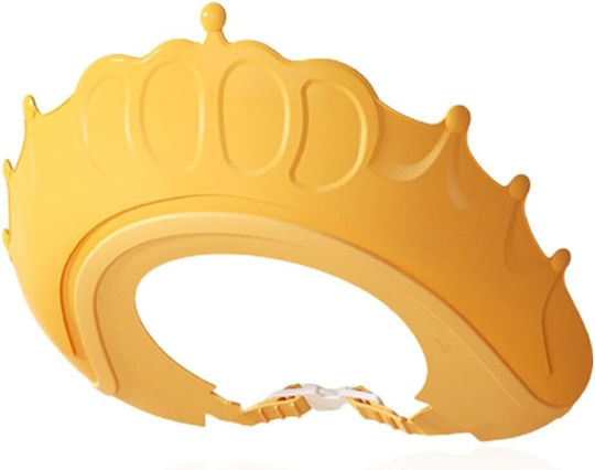 Vizier Protector Pentru Baie Copii Fippy Coroană Model Mărime Reglabilă Durabil Ușor De Curățat Rezistent La Șampon Ochi Urechi Tpe+pp 24x22 Cm Galben