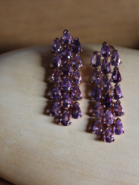 925 Silber Ohrringe Natürliche Amethyste