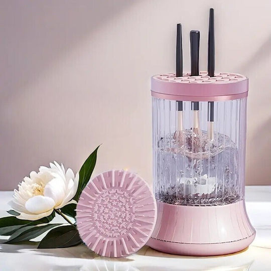 Alista Home Container De Curățare A Pensulelor De Machiaj Roz 9x9x16 Cm