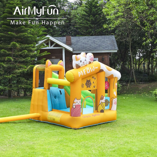 Fun Baby Inflatable Cat with Trampoline and Slide for Ages 3+