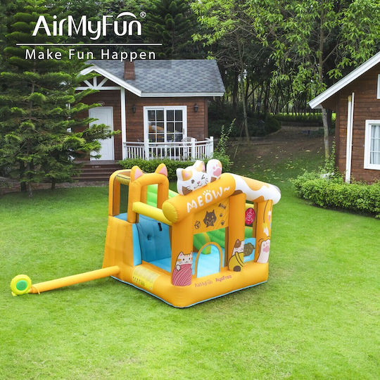 Fun Baby Inflatable Cat with Trampoline and Slide for Ages 3+