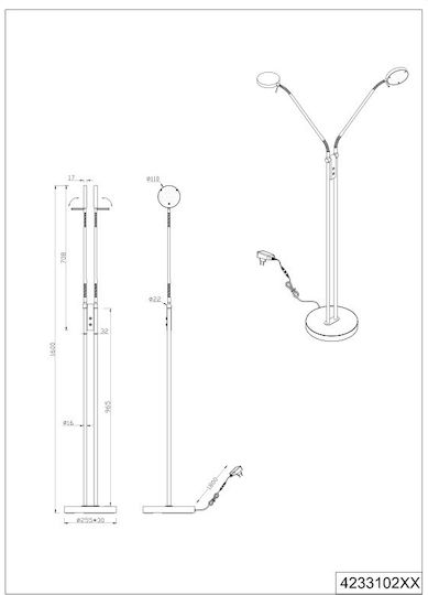 Trio Lighting Monza Stehlampe Silber