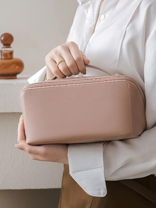 Geantă De Călătorie Pentru Cosmetice Portabilă Impermeabilă Din Piele Eco Cu Compartimente Multiple Și Fermoar 23 X 11.5 X 10.5 Cm Roz Geantă De Călătorie Pentru Cosmetice Portabilă Impermeabilă Din Piele Eco Cu Compartimente Multiple Și Fermoar 23 X 11.5 X 10.5 Cm Roz