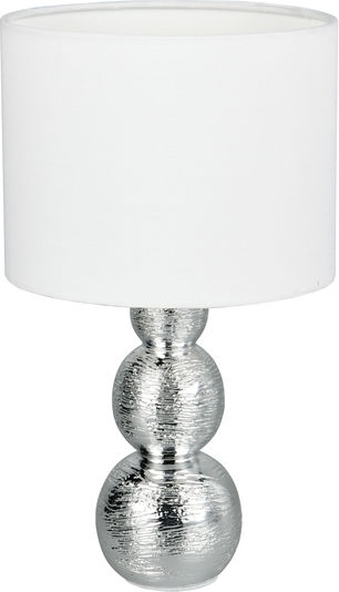 Trio Lighting Κεραμικό Πορτατίφ με Ασημί Καπέλο και Βάση