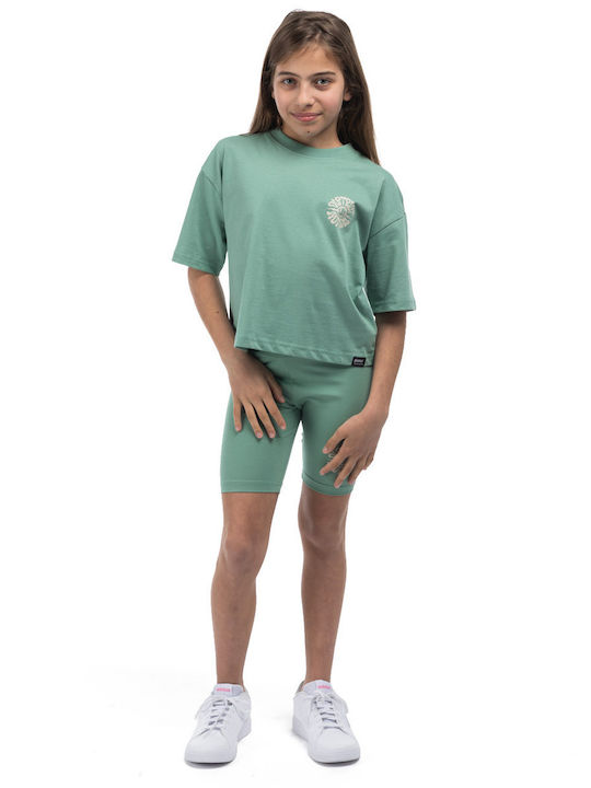 Kids Leggings Cycling Short Green