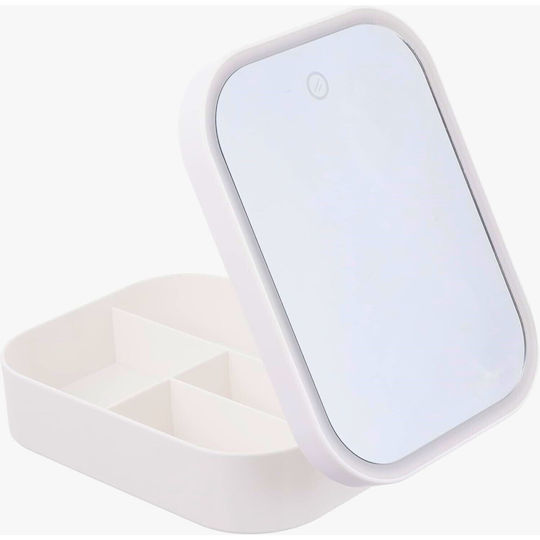 Alista Home Oglindă Machiaj Geantă Cu Lumină 16.5x11.5cm Albă