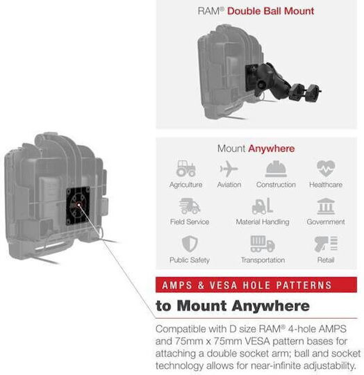 Ram Mounts Ram Power + Dual Usb Dock Zebra Et8x Tablet 2-in-1 Mehrfarbig