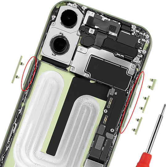 Clappio Taste De Înlocuire Laterale Iphone 17 Power Volume Acțiune Verde Salvie