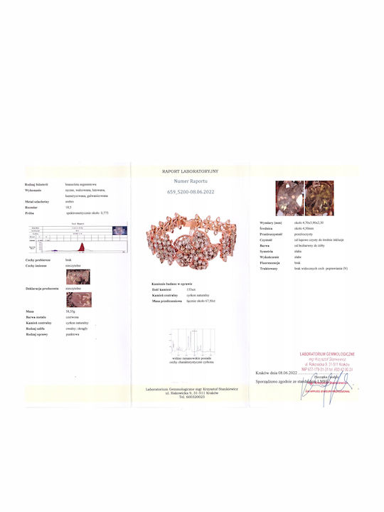 Brățară Argint Cu Zircon Natural Certificat