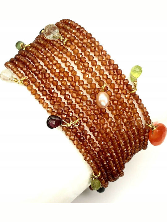 Silver Bracelet Hessonite Garnet Amethyst Silver Bracelet Hessonite Garnet Amethyst