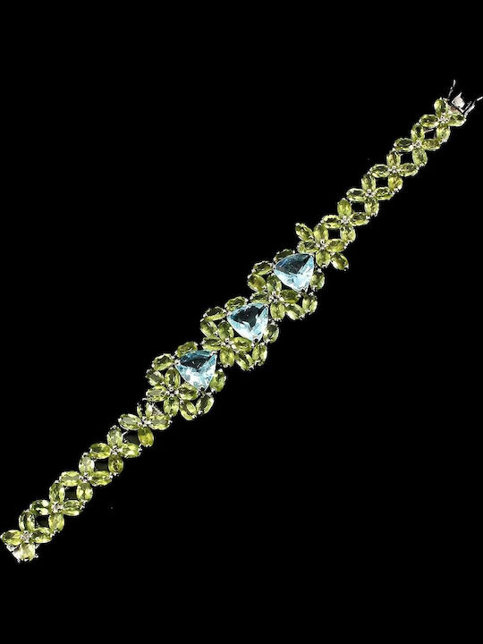 925 Bracelet Topaz Peridot Certificate