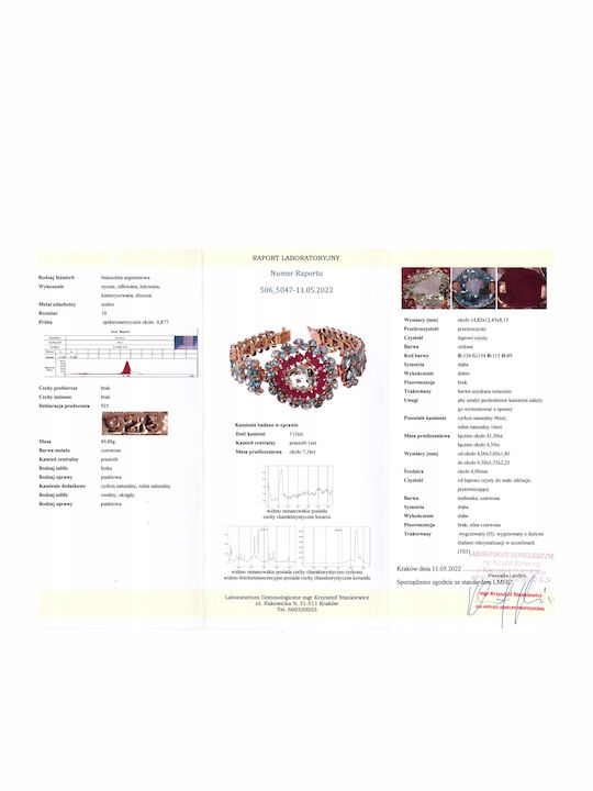 Bracelet Rubies Zirconia Prasiolite Certificate