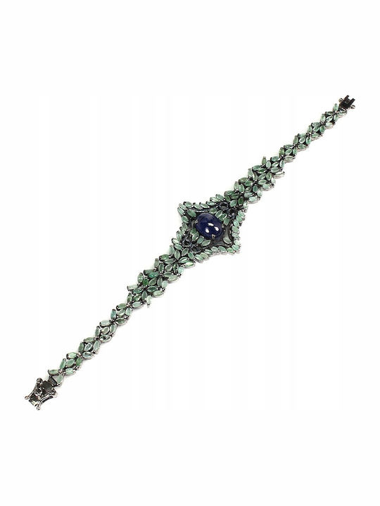 Silver Bracelet Sapphire Beryls Certificate