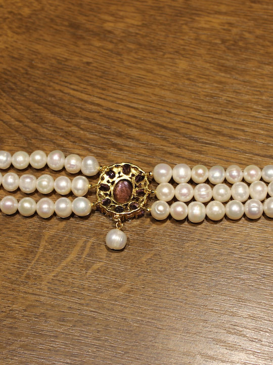 Natural Pearl Amethyst Bracelet Beautiful 925