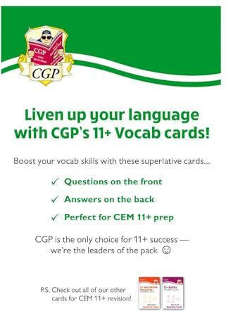 11+ Cem Revision Question Cards: Verbal Reasoning Vocabulary - Ages 10-11 (cgp Cem 11+ Ages 10-11)