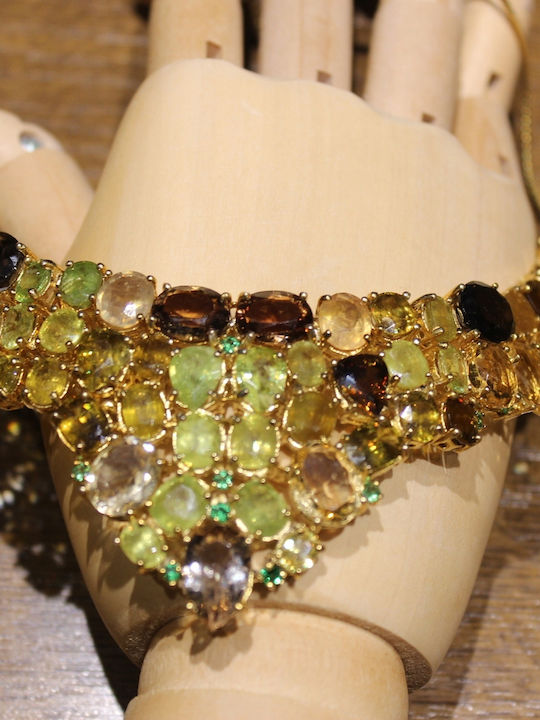 Colier 925 Cuart Natural Peridot Certificat