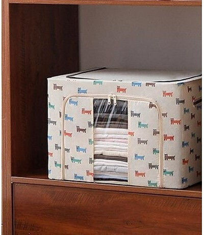Alista Home Casetă Textilă de Depozitare pentru Pătură/Duvet / Haine în Culoare Bej 40x30x20cm