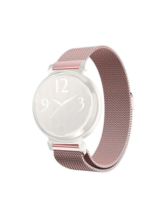 14mm Xdfind Milanese Stainless Steel Watch Band Garmin Lily 2 Rose Pink
