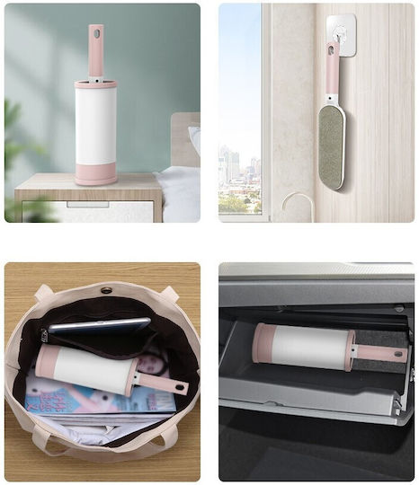 Perie Electrostatică Alista Home Curățare Păr Scame De Pe Haine Tapițerie 2 Fețe Autocurățare 31 X 8,5 Cm Roz