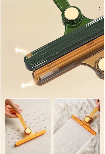Perie Pentru Îndepărtarea Scamelor Alista Home Haine Păr de Animale Dublă Față Manuală Multifuncțională 12x14,5 Cm Accesoriu Casă Portocaliu