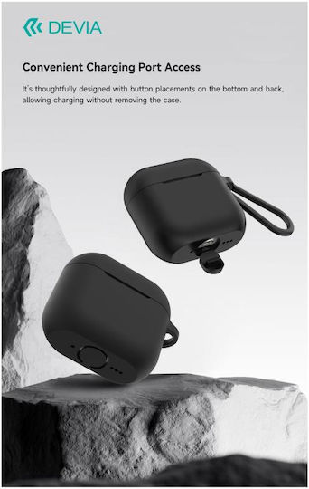 Devia Naked Silicone Case with Hook in White Color for Apple AirPods Pro 3