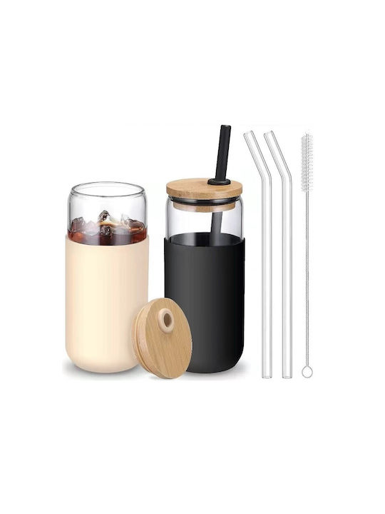 Alista Home Set Pahare Din Sticlă Cu Pai 500ml 2 Bucăți
