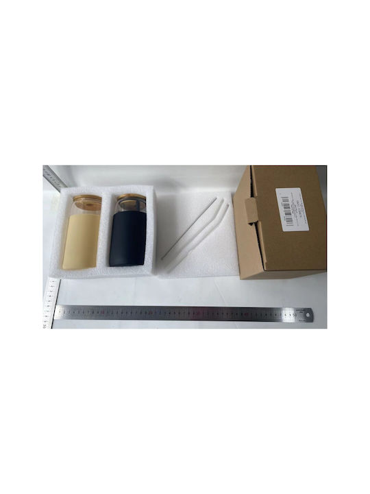 Alista Home Set Pahare Din Sticlă Cu Pai 500ml 2 Bucăți