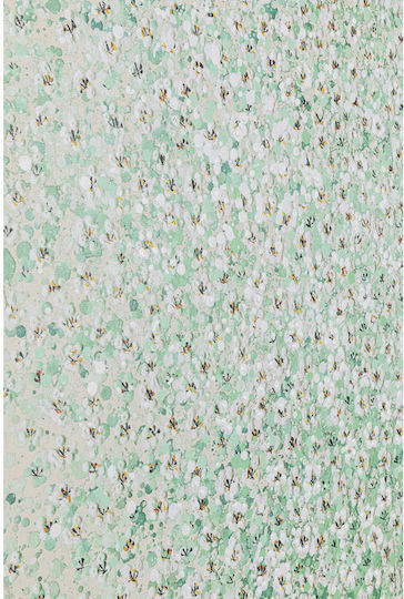 Segeltuch Gemälde Blumenboot Beige Grün 40x50cm