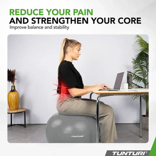 Tunturi Pilates Ball 65cm in Gray Farbe