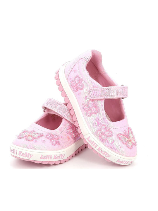 Kids Ballerinas with Hoop & Loop Closure Pink