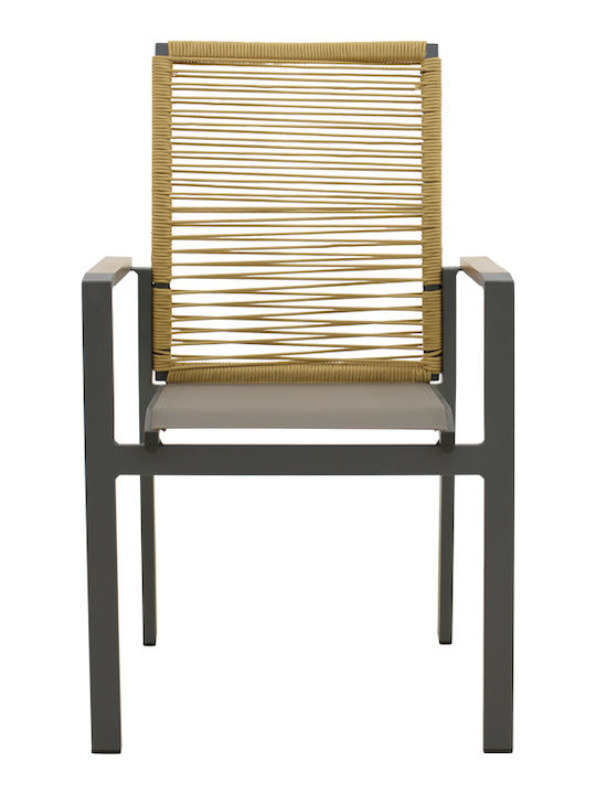Outdoor Aluminum Chair Aegean Anthracite 57x64x87cm