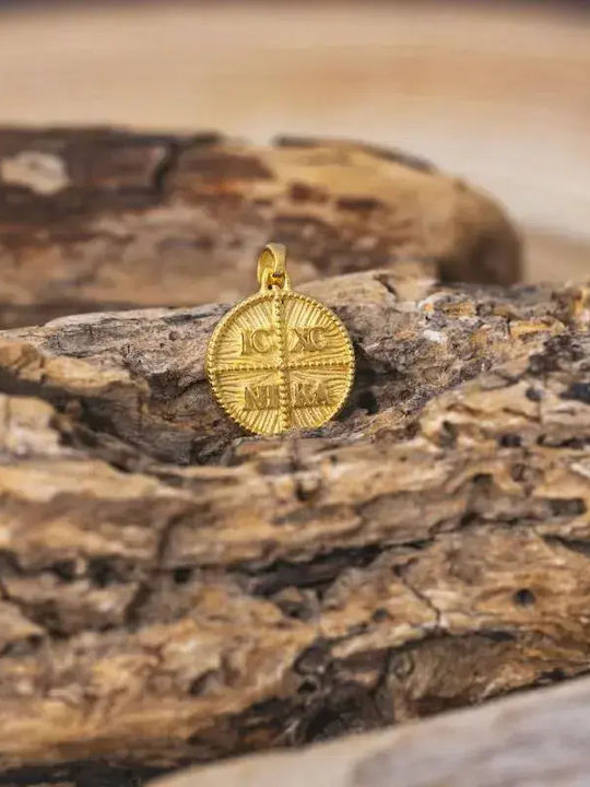Kinder Amulett Kinder Amulette Doppelseitig mit Jesus Christus aus 9K Gold 055320