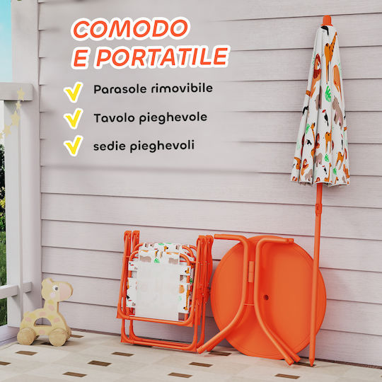 Set Masă pentru Copii cu Scaune din Plastic Portocaliu Aiyaplay