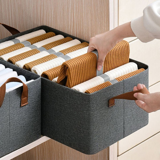 Alista Home Καλάθι Αποθήκευσης Υφασμάτινο Γκρι 47x28x20cm