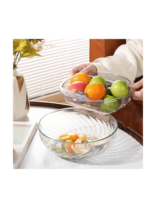 Alista Home Boluri De Servire Rotund Din Plastic Transparent Cu Diametru 22.4 Cm