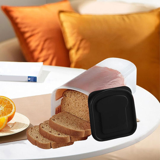 Alista Home Bread Box with Lid Plastic Black 34x13x13cm