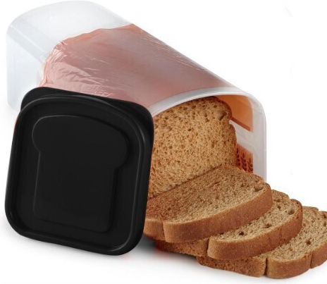 Alista Home Bread Box with Lid Plastic Black 34x13x13cm