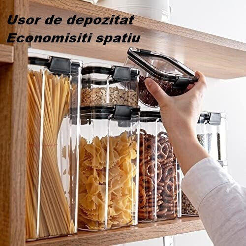 Alista Home Set of 4 Pasta / Cereal Jars with Plastic Transparent Lid 350ml 4 Pieces
