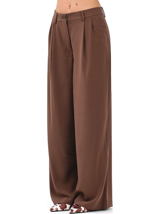 Only Weite Damen-Hosen Hochbund Braun