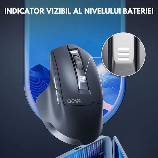 Qova Безжичен Ергономичен Bluetooth Тъчпад Черен