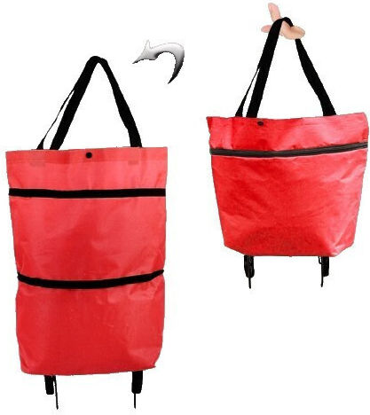 Căruț de Piață Pliabil din Plastic Roșu 39x46x12cm