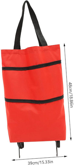 Căruț de Piață Pliabil din Plastic Roșu 39x46x12cm