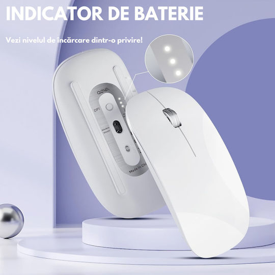 Qova Kabelloses Ergonomisches Bluetooth Mäuse Weiß