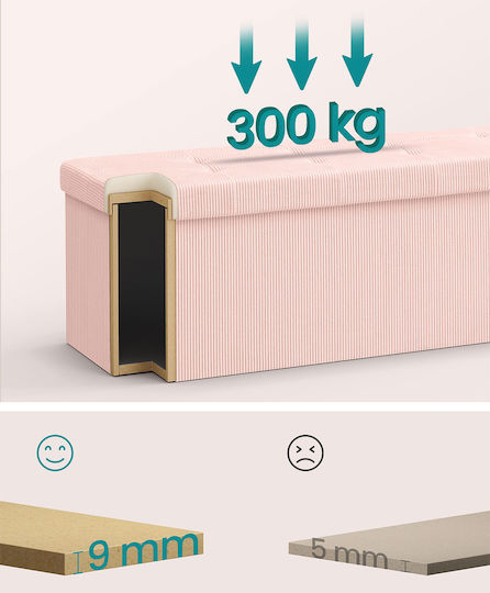 Bench Stool with Storage Space Wooden Pink 76x38x38cm