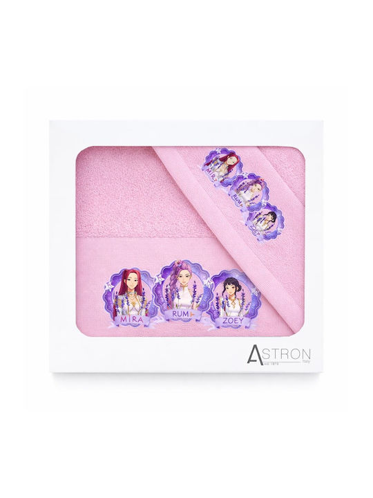 Astron Italy Σετ Βρεφικές Πετσέτες 2τμχ Girls Band Βάρους 500gr/m²